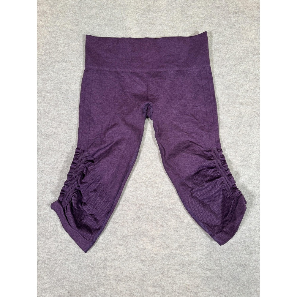 Lululemon Leggings Womens 8 Purple Capri Ruched Side High‎ Rise Yoga Athletic